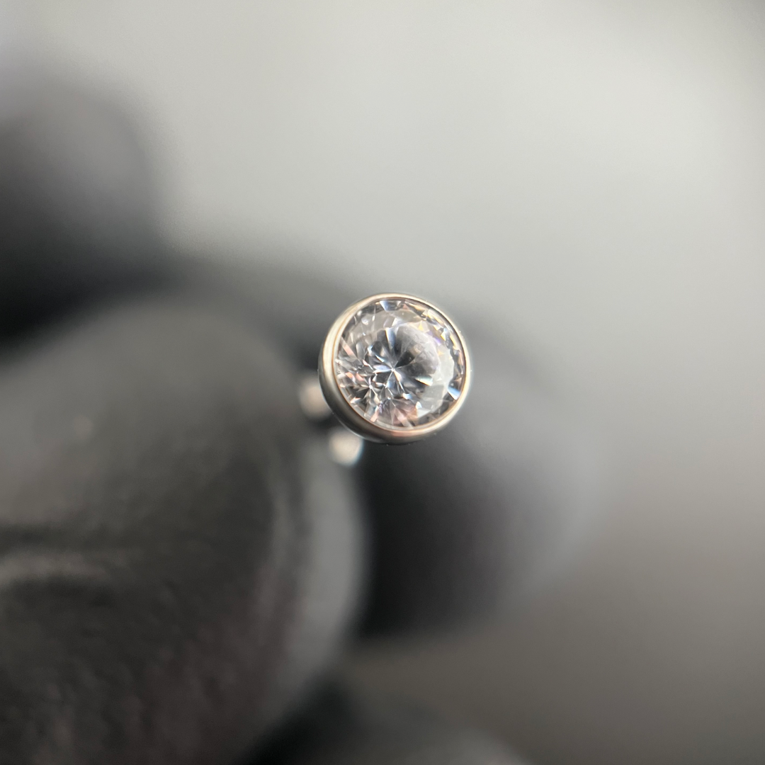 Bezel-set Cubic Zirconia, Threadless